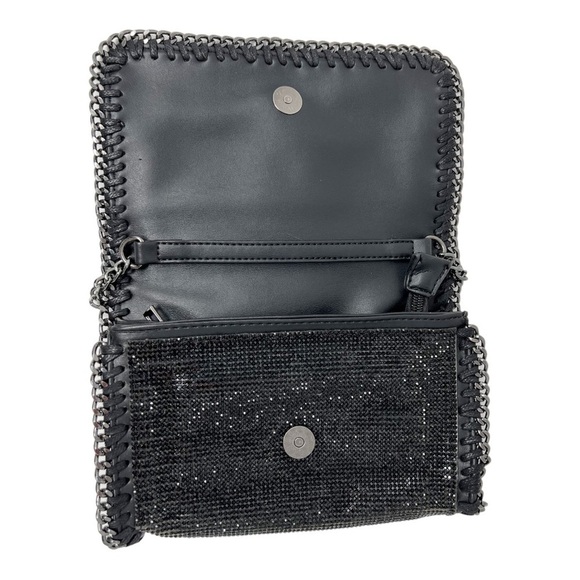 Crystal Rhinestones Embellished Faux Leather Crossbody Bag - Picture 5 of 9